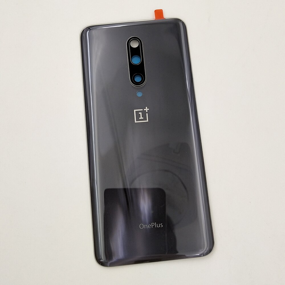 Oneplus 7 pro 7 pro lasinen takakansi takaluukun kotelon kotelon vaihto yhdelle plus 7 pro kameralinssillä + liimalla: Harmaa