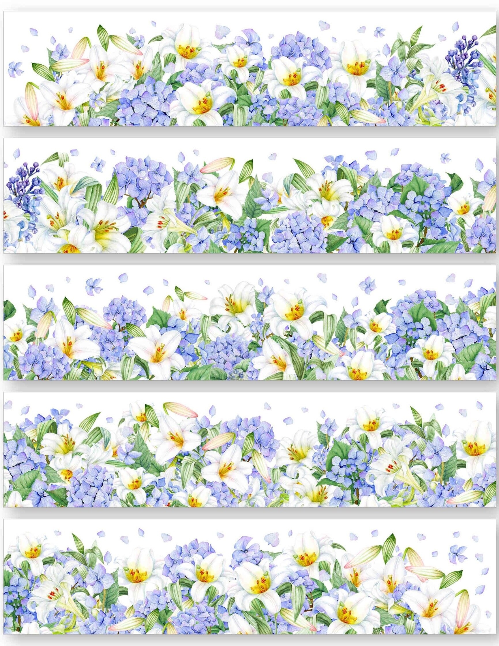 1 cinta Washi de tamaño de bucle, básica, flor de Lirio
