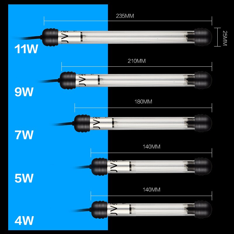 Zanurzeniowa UV lampa sterylizator światło ultrafioletowe filtr wodoodporny środek robić czyszczenia akwarium staw/oczko wodne koralowa ryba zbiornik 5w/7w/9w/11w