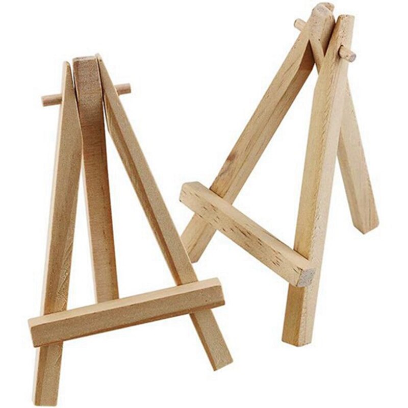50 pièces enfants Mini chevalet en bois Art peinture support de carte présentoir dessin pour étudiant école artiste fournitures 16X9cm
