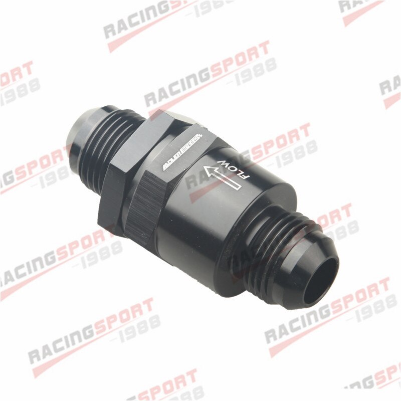 AN10 Aluminium Non Return One Way Check Valve Fuel EFI Fitting Adapter Black