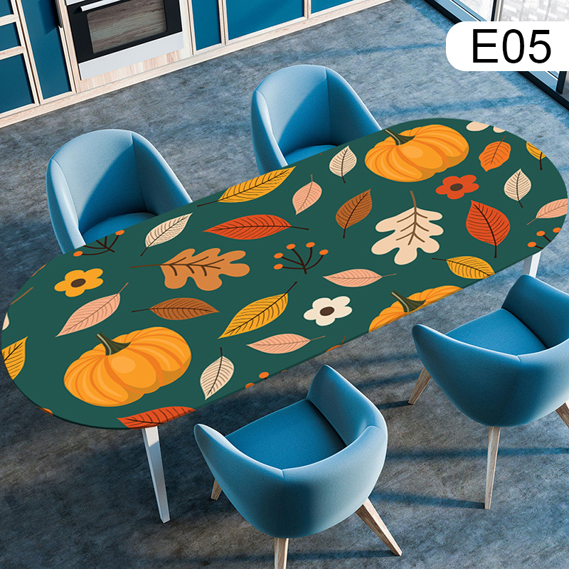 Oval Table Cover Waterproof Oil-Proof Tablecloth Elastic Kitchen Dining Wedding Party Table Cover Outdoor Courtyard Home Decor: PURPLE / 100*130cm