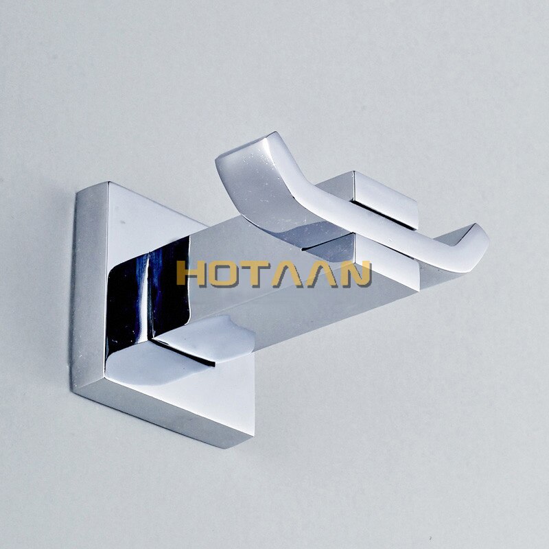 Robe Hook, Kleding Haak, Roestvrij Stalen Constructie Met Chroom, Vierkante Badkamer Haak Badkamer Accessoires, YT-11302