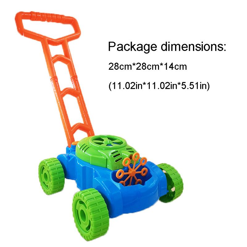 Lawn Mower Automatic Bubble Machine Pushing Car Bubble Maker Blower Kids Toys Y4UD