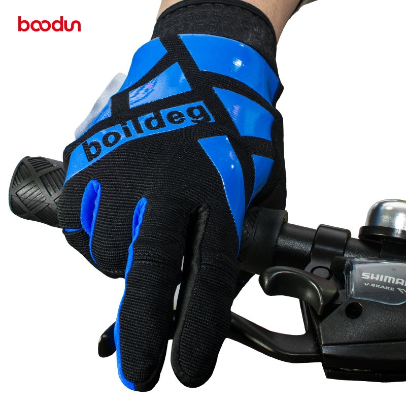 BOODUN Bike Gloves Spring Autumn Winter Windproof Warm Full Finger Men Women Blue Pink Green Anti-skid Warm Gloves
