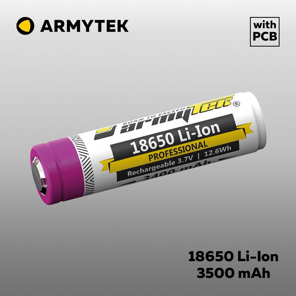 Armytek – batterie Li-Ion 18650, 3500mAh, Rechargeable, pour lampe de poche/torche uniquement