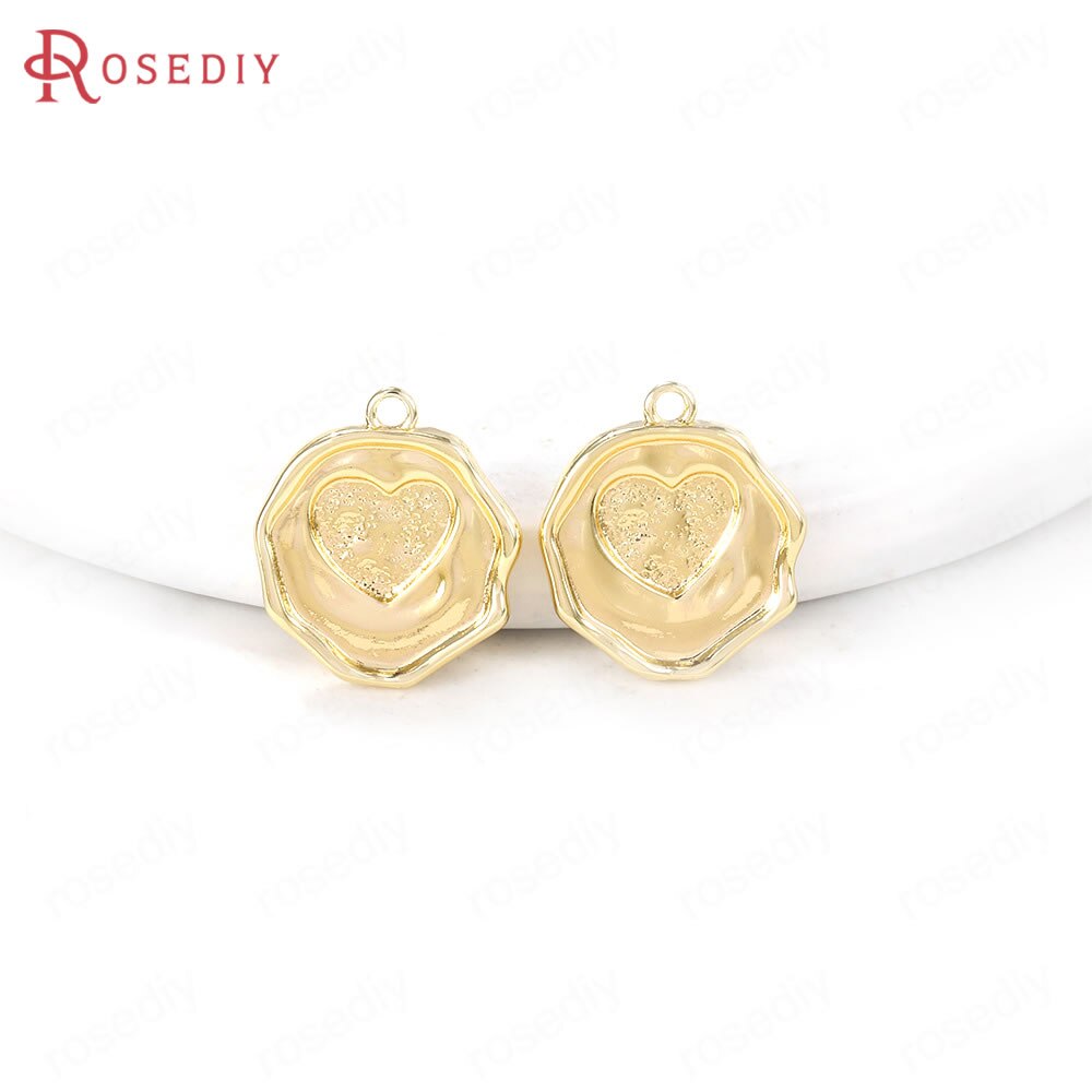 24K Goud Kleur Messing Reliëf Charms Hangers Sieraden Maken Levert Kettingen Oorbellen Armbanden Diy Bevindingen Accessoires: 41354-15x15MM 6PCS