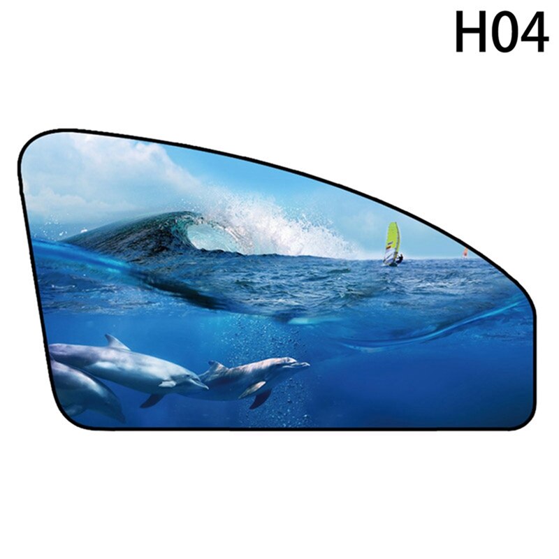 Cartoon Astronaut/Dolphin/Lavender/Tropical Rainforest/Van Gogh Starry Sky Magnetic Car Cover Sunshade Curtain Window Sun Visor: CAR13592H04