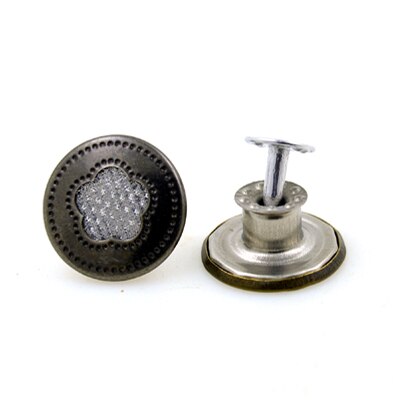 Komen 10 Sets/partij 17Mm Brons Mode Metalen Jeans Knop Schacht Knop Voor Kledingstuk Broek Naaien Kleding Accseeories Handgemaakte: NO 077