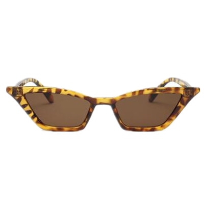 Vintage solbriller kvinder cat eye luksus mærke solbriller retro små røde damer solbriller sorte briller oculos: Leopard