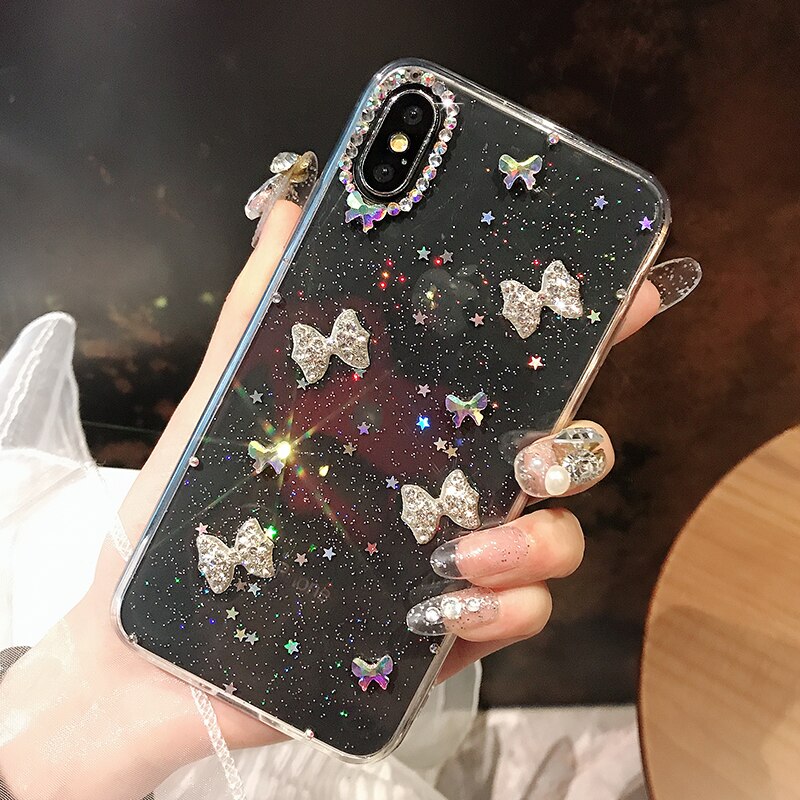 Voor iPhone 11 Pro Max Case Diamond Strass bling Vlinder Soft TPU Cover Voor iPhone 11 X XR XS 6 6S 7 8 Plus Case Glitter: For iPhone 6 6s