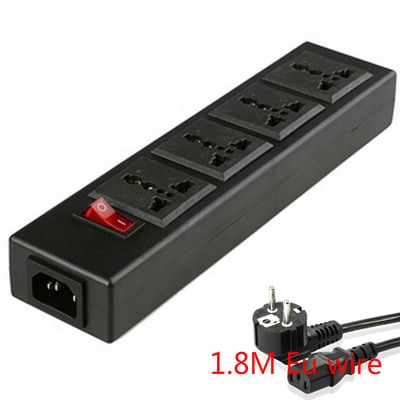 Black 250v 10a 4 jack Multifunction Universal power adaptor outlet PDU strip wiring board extension socket power cord converter