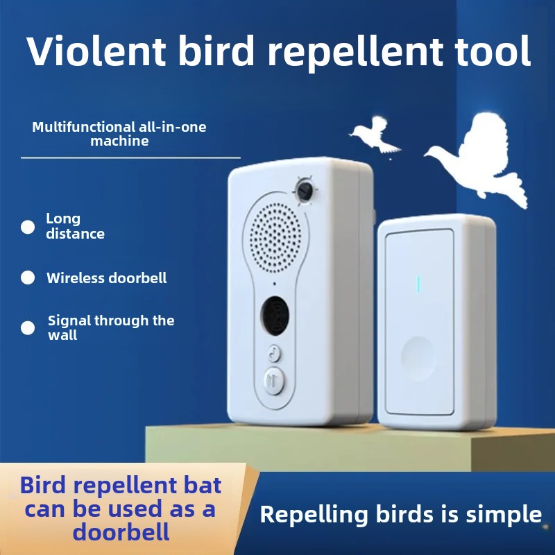 Long Distance Shake Control Bird Repellent Ultrasonic Amazing Bird Home Balcony Automatic Tracking Device Anti-Poop Wireless