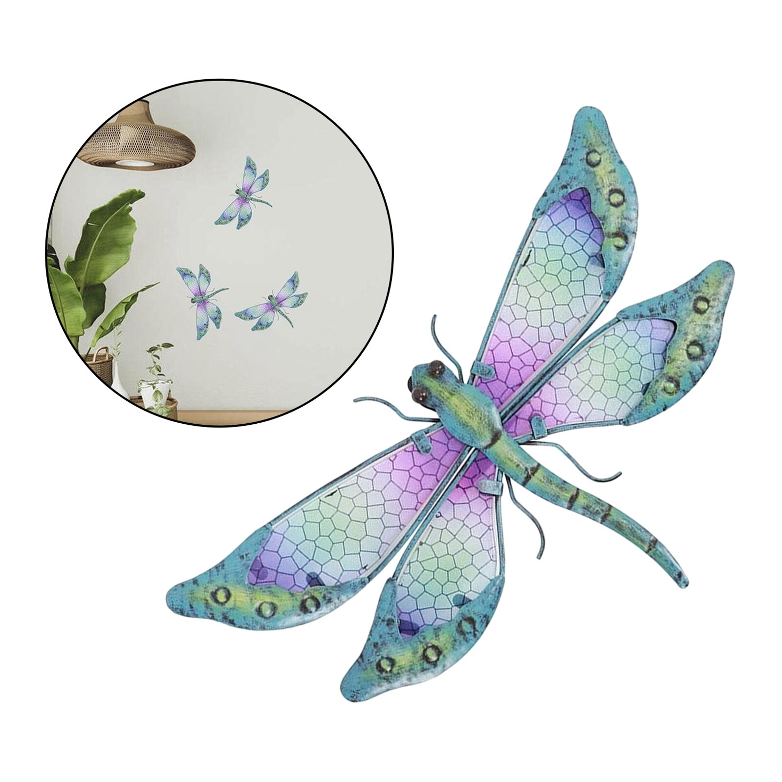 Unique Dragonfly Wall Statue Decor Artwork Indoor Outdoor House Bedroom Bathroom Office Garden Patio