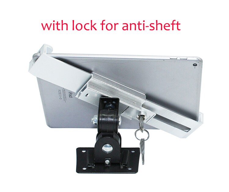 universal metal anti-theft 7&quot;-12&quot; tablet wall bracket holder with safety lock anti-sheft 360 rotate