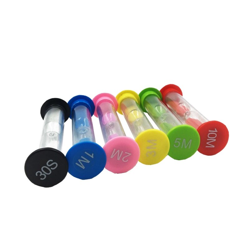 6 Colors 3 Colorful Hourglass Sandglass Sand Clock Timers 0sec / 1min / 2min / 3mins / 5mins / 10mins