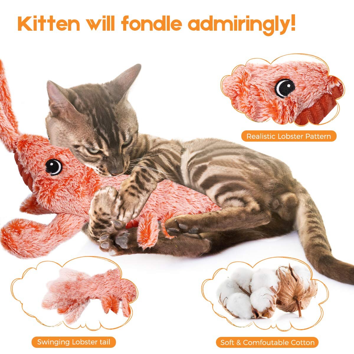 Jouet électrique interactif en forme de poisson pour chat, sauterelle, cataire réaliste, produit pour animaux de compagnie, chaton