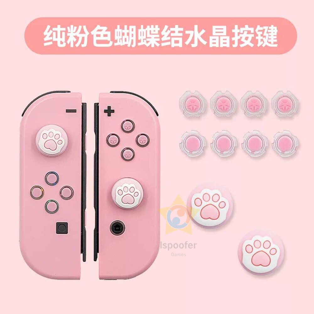 NS Switch JoyCon DIY Colorful ABXY Directions Keys Buttons for Nintend Switch NS NX Controller Joy-con Left Right Controller: 2ndGeneration Pink B