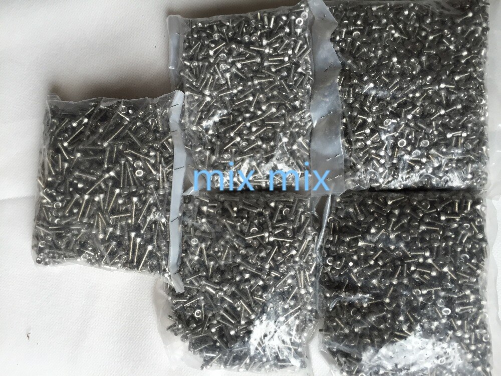 100PC/LOTSilver M3-A2 Stainless Steel Allen Bolt Socket Cap Screws Hex Socket Head DIN912