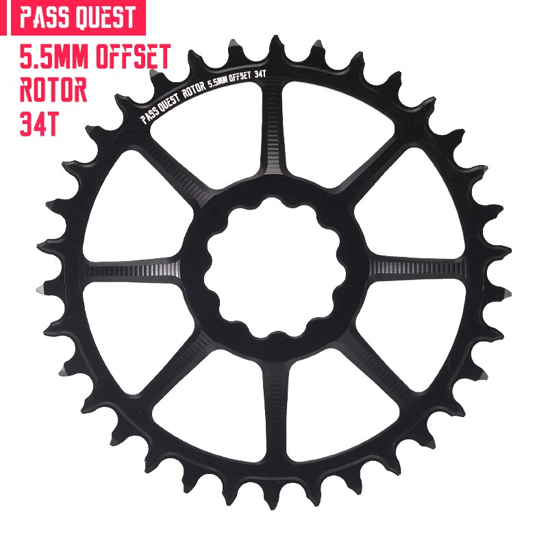 Pass Quest 5.5Mm Offset Kettingblad Crank Rotor Speciale Kettingblad Positieve En Negatieve Tanden Kan Niet Chain Eagle: Round 34T