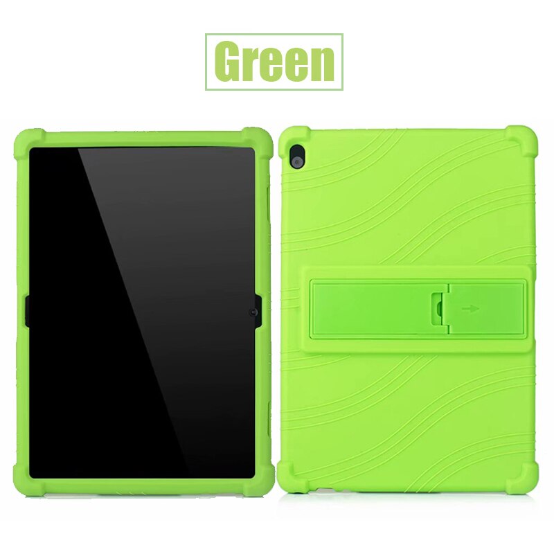 Étui souple en silicone pour Lenovo tab M10 TB-X605F onglet TB-X505L P10 TB-X705F TB-X705L 10.1 pouces tablette PC étui de protection + Film + stylo: Green / Tab P10 TB-X705