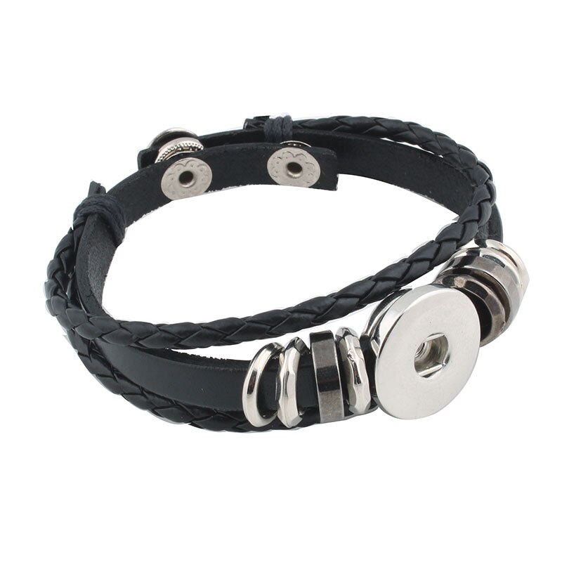 Druckknopf Armbinde &Ampere; Armreifen 6 farbe PU leder Armbänder Für Frauen 18mm Druckknopf Schmuck ZE400