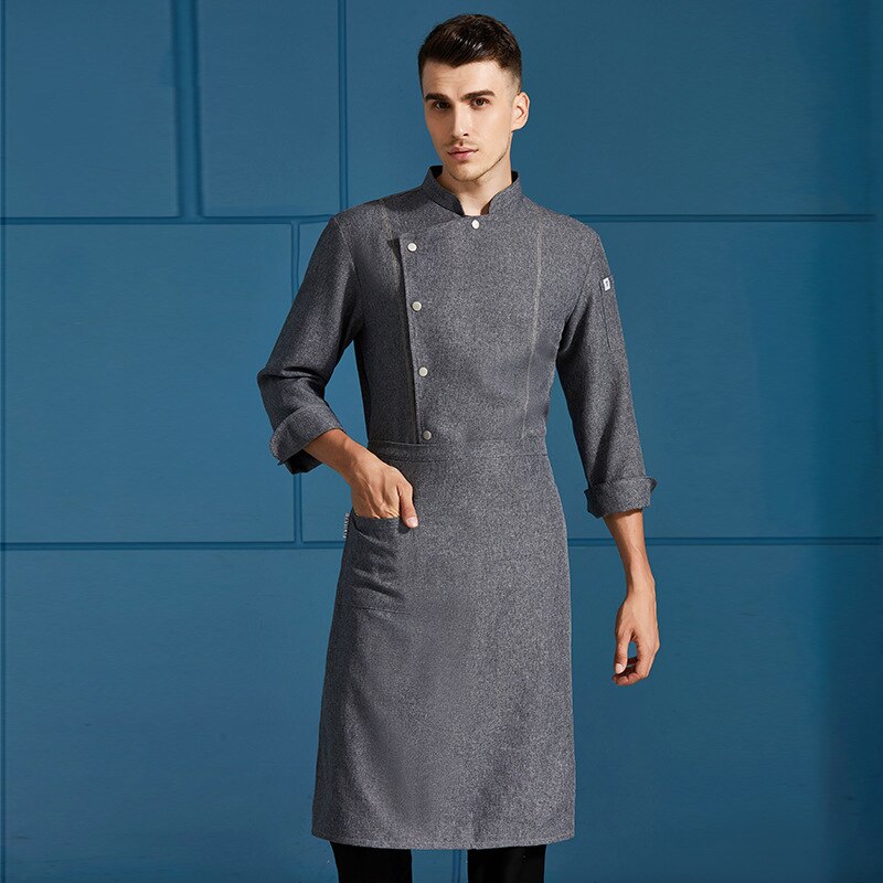 Kokken uniform menn langermet qiu dong antrekk restaurant bakeri catering kokkens kjøkkenklær