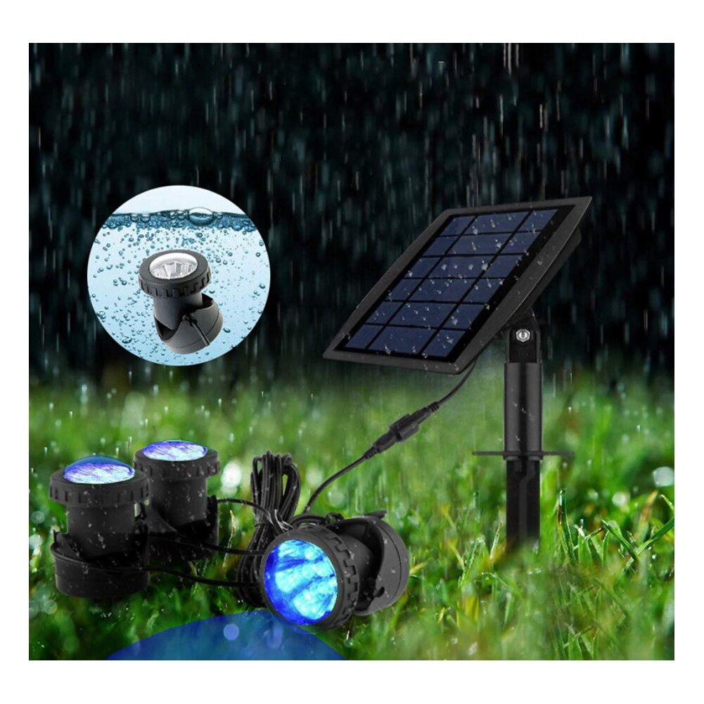 1Pc Solar Vijver Spots Dompelpompen Vijver Verlichting Met 3 Lampen Landschap Spotlight Onderwater Verlichting Waterdicht Zonne-verlichting