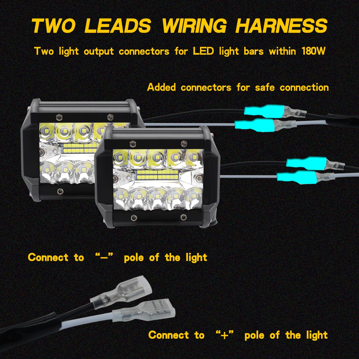 300W/180W Roof Spotlight High Power Switch Wiring Harness One -To-One Universal LED Pods Wiring Harness Kits