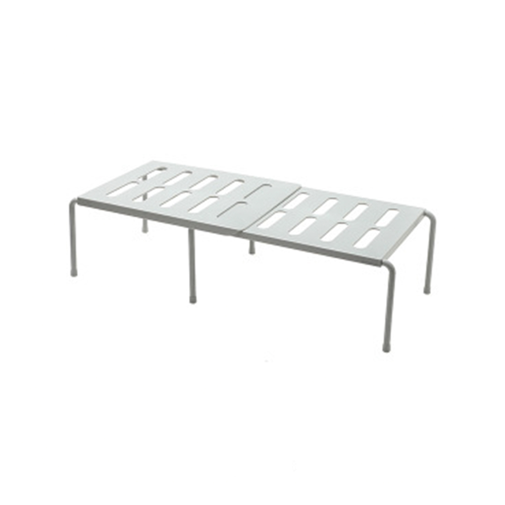 Estante organizador de encimera para armario de cocina, estantes apilables expandibles, aptos para cocina, baño, debajo del fregadero, despensa, almacenamiento de escritorio: Gris