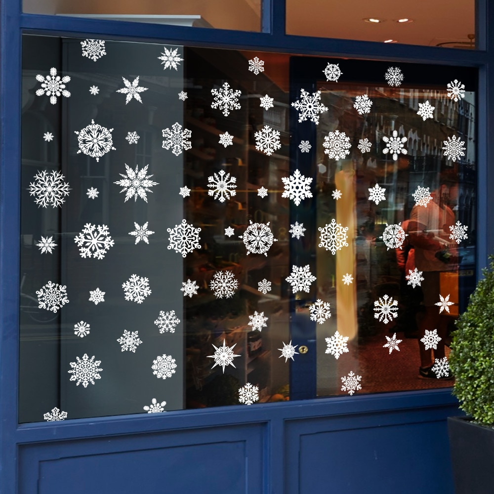 Wall Sticker Christmas Year Window Sticker Snowflake Star Luminous Sticker Children's Room Family Outdoor Glass Decoration