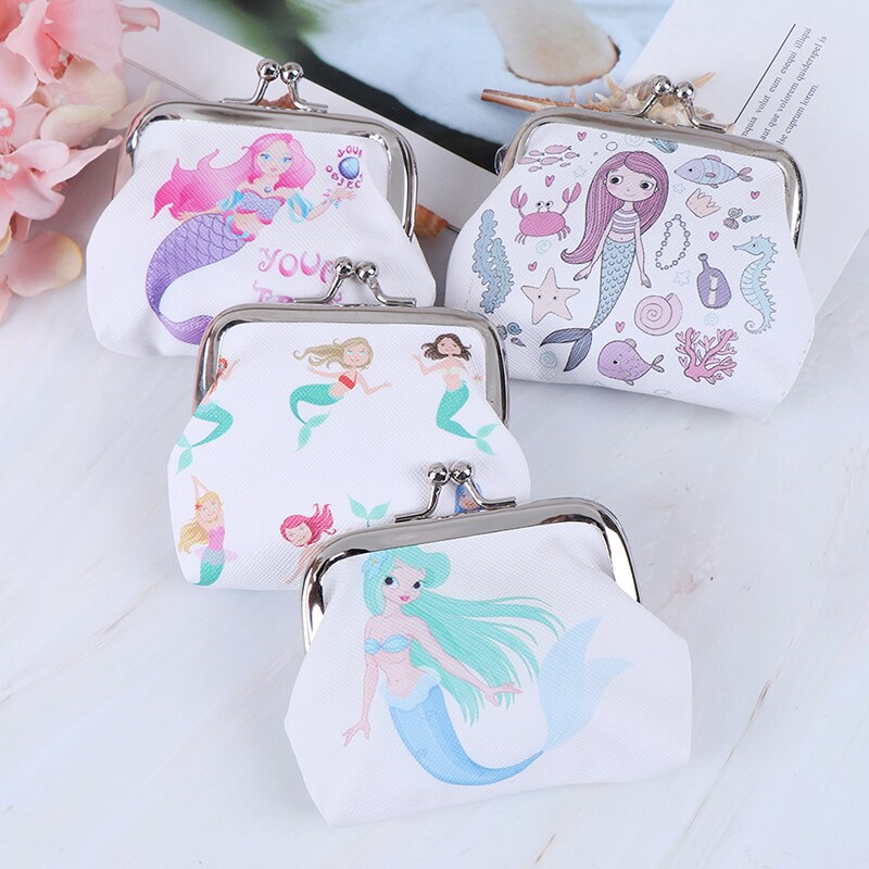Cute Mermaid Coin Purse Party Baby Shower Birthday Decorations Kids Mermaid Kids Girl Purse Pouch 1PCS