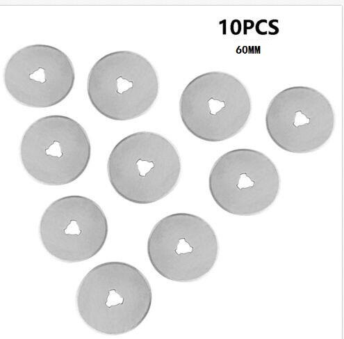 10PCS 28/45/60mm Rotary Cutter Blades Sharp Leather Blade Set Blade Fits For OLFA Fiskars DAFA Truecut Cutter Patchwork Tool: 10Pcs 60mm