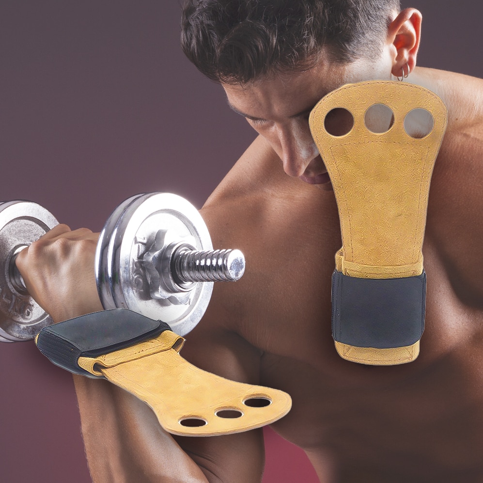 1 par (med) håndledsplastløftning, bodybuilding, håndledsstøtter / vægthandsker: Brun / S