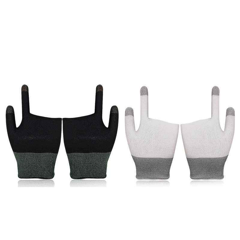 Fundas para los dedos para juegos de dos dedos, guantes para juegos de móvil, a prueba de sudor, para pantalla táctil, sin costuras, para controladores de juegos móviles