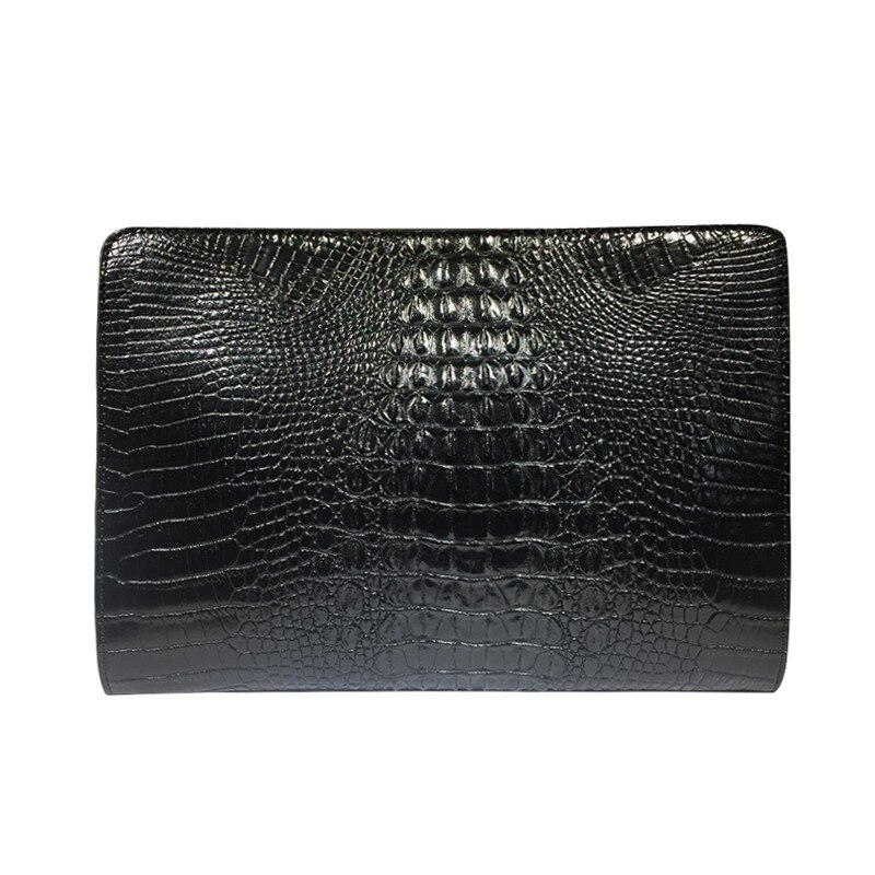 Aliwood Eenvoudige Alligator Krokodil Lederen Vrouwen Clutch Ipad tas Envelop Dag Koppelingen Vrouwelijke Handtas Mujer Embrayage Sac Bolsas: Zwart