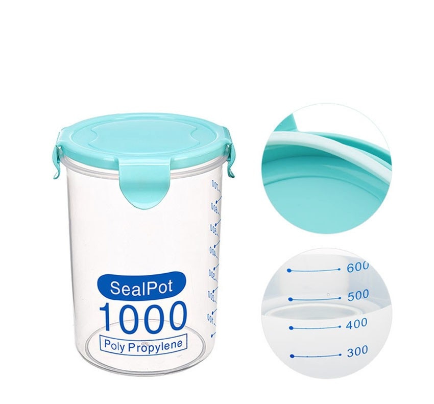 Household Kitchen Storage Box Sealing Food Preservation Plastic Fresh Pot Container Refrigerator Milk Powder Snack Storage Box