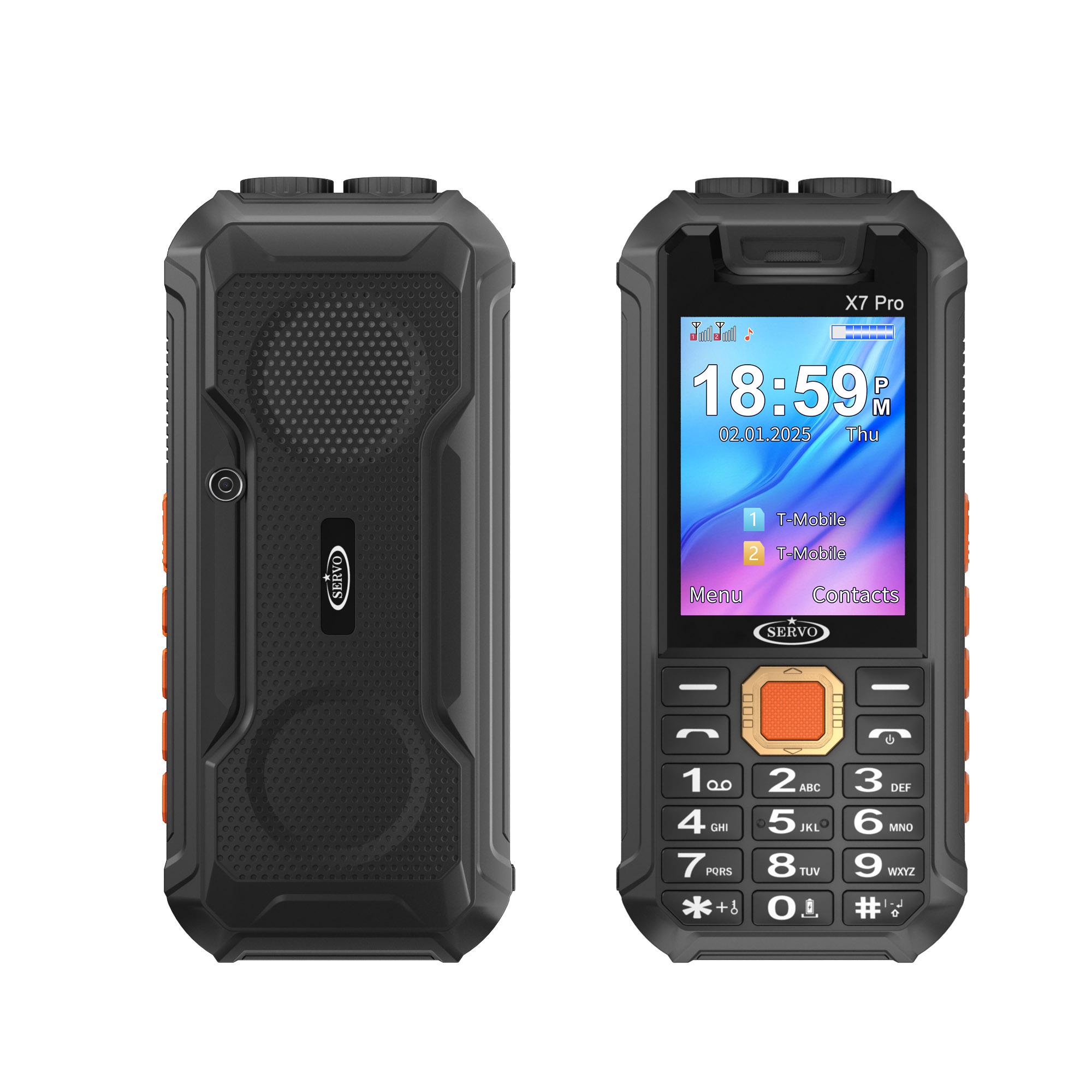 Servo x7 pro mini ventilador do telefone móvel lanterna dupla magia chamada de voz gravação sos power bank rádio fm 2.8 "tela 2sim celular: BRANCO