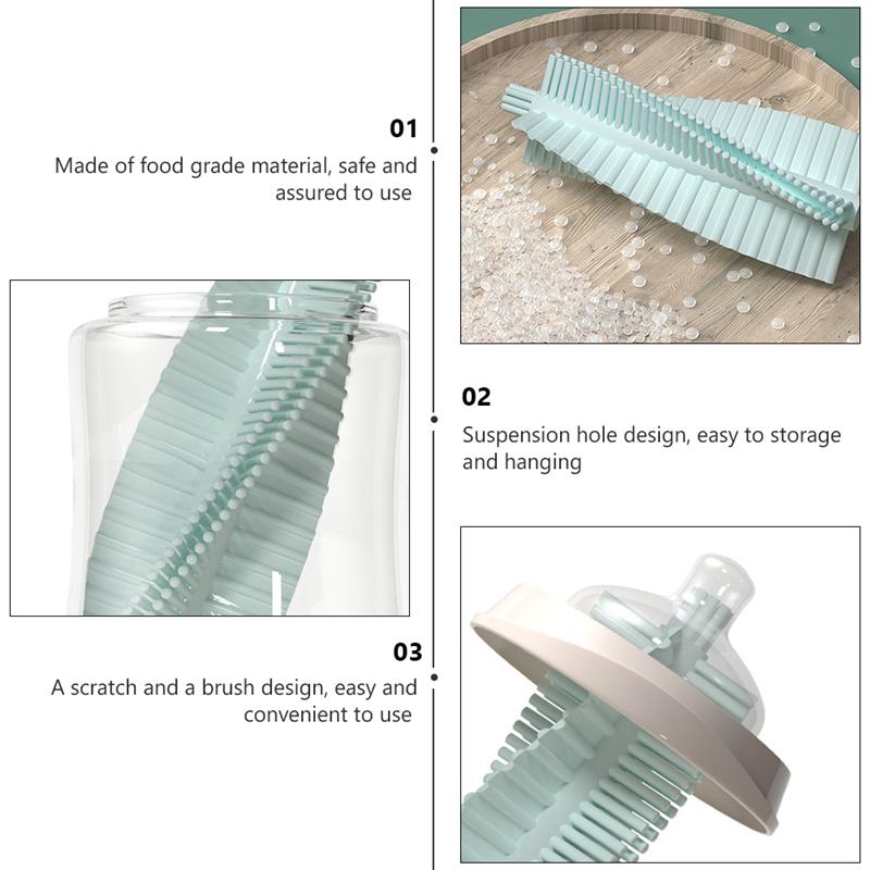 2pcs Bottle Brush Cup Scrubbing Brush Silicone Cup Cleaner Baby Bottle Cleaner