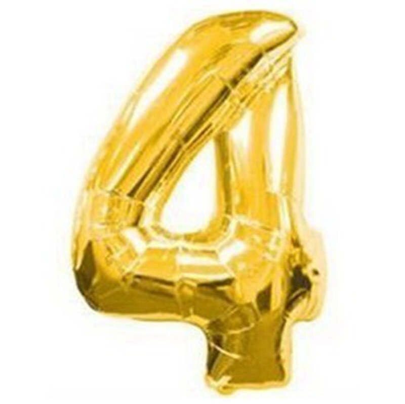 number 16 inches of gold and silver balloons on Year's birthday party balloons decoration family wedding 1 PCS: gold 4