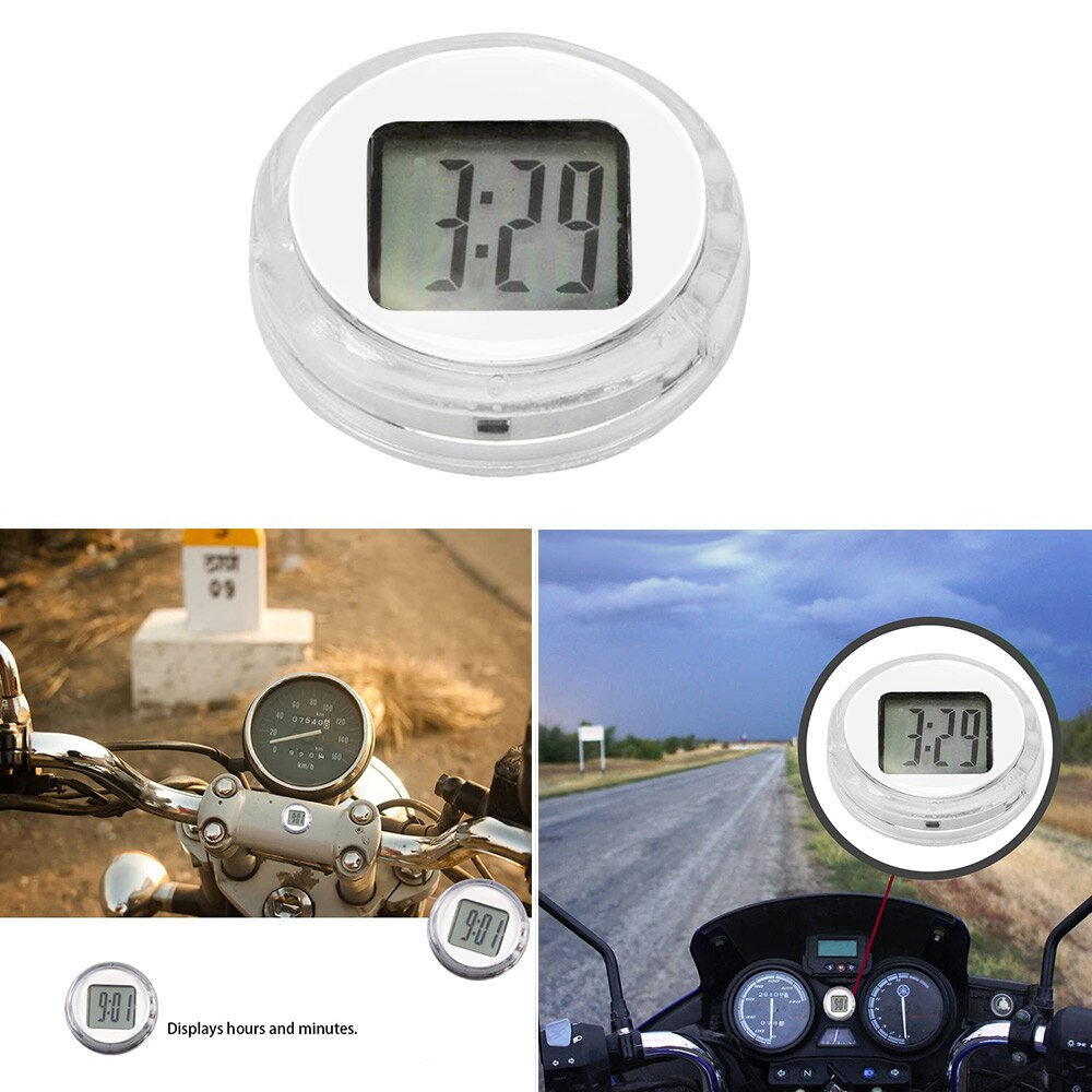 Aozbz motorcykel elektrisk klocka utomhus vattentät mini elektronisk dubbelsidig självhäftande mini precisionsklocka digital klocka moto