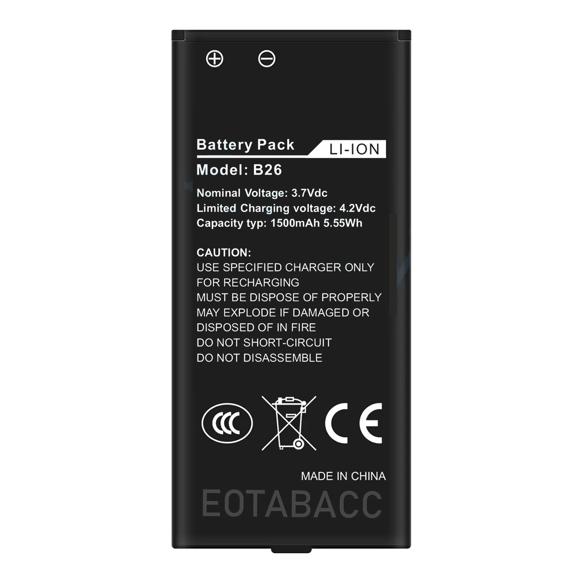 Mobiele Telefoon Batterij - 1500mAh - Compatibel met Caterpillar CAT B26 - Hoge Capaciteit: Groente