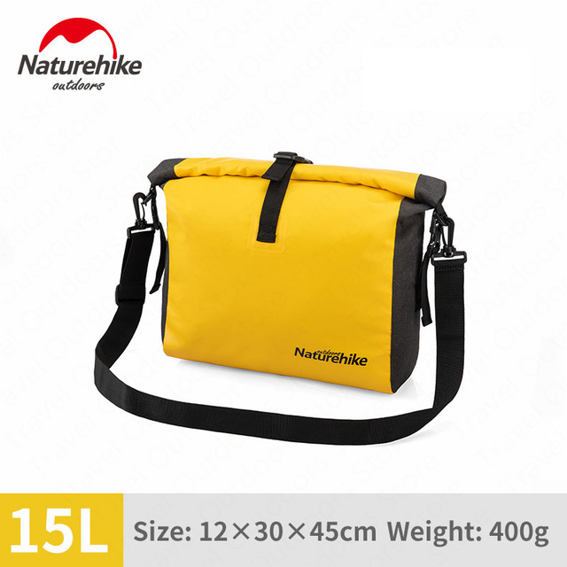 NatureHike Sling Waterproof Stuff Sack Roll Top Bag Drybag Waterproof Dry Sack for Kayaking Fishing Rafting Boating Beach Travel: 15L Yellow