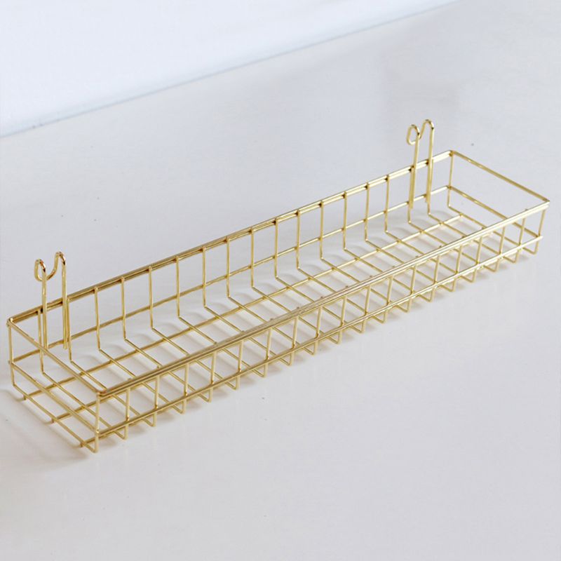Panier d'étagère de mur de panneau de grille de 2 pièces avec le plateau de support de stockage d'affichage d'étagère de crochet