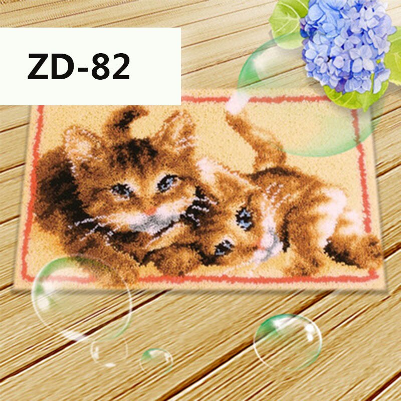 Latch-Hook-Rug Carpet Segment Embroidery Material Package DIY Handcraft Carpet Embroidered Accessories latch-hook-mat Rug Kit: 82