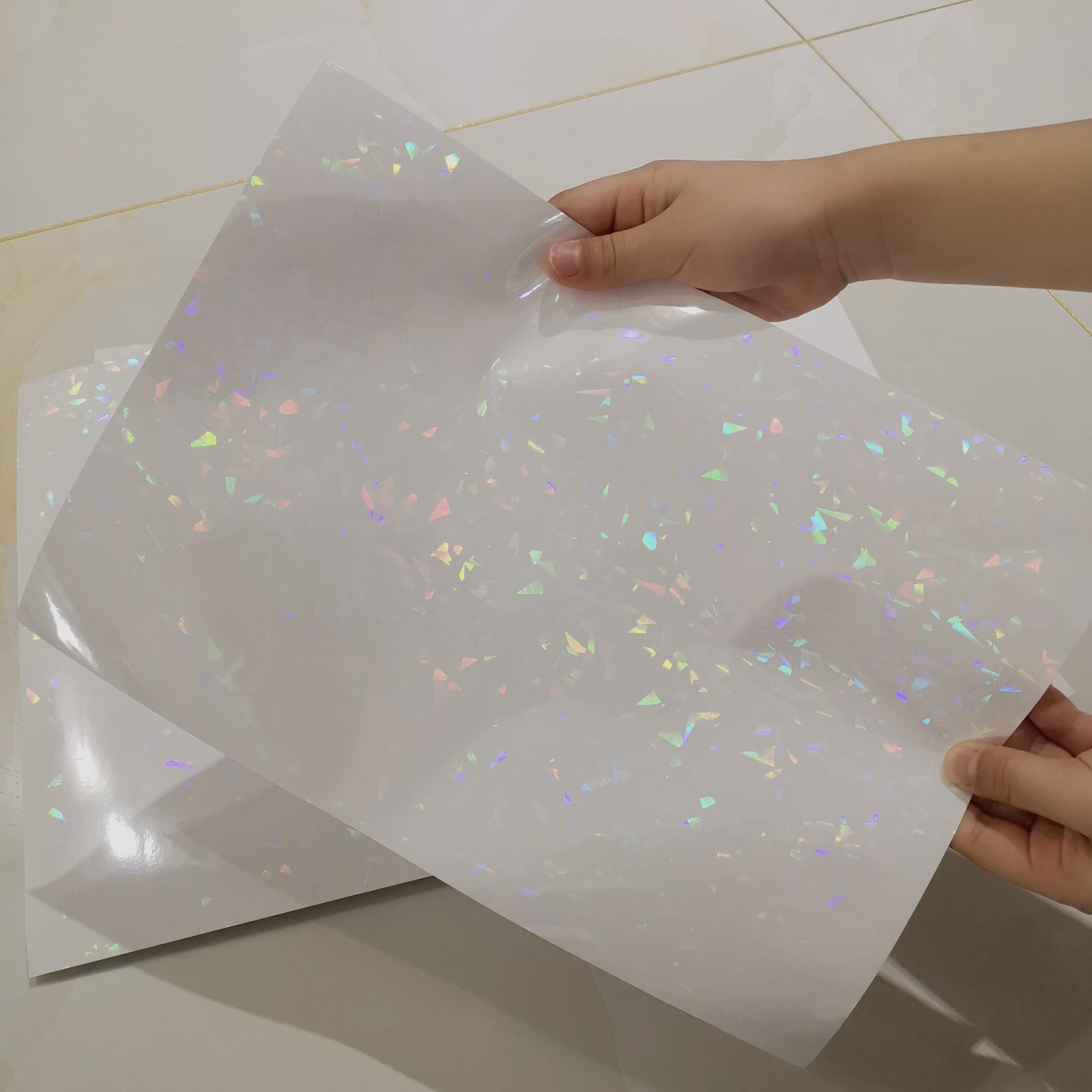 Laminering laminator transafer papir knuste glass stempling på papir plast 50 ark  a4 gjør-det-selv-pakke fargekort