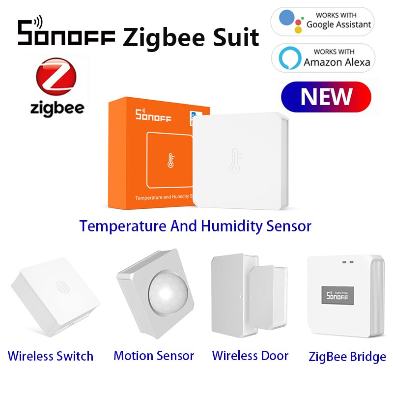 SONOFF Zigbee Sensor Set Zigbee Bridge / Wireless Switch / Temperature Humidity / Motion / Door Sensor For Alexa And Google Home