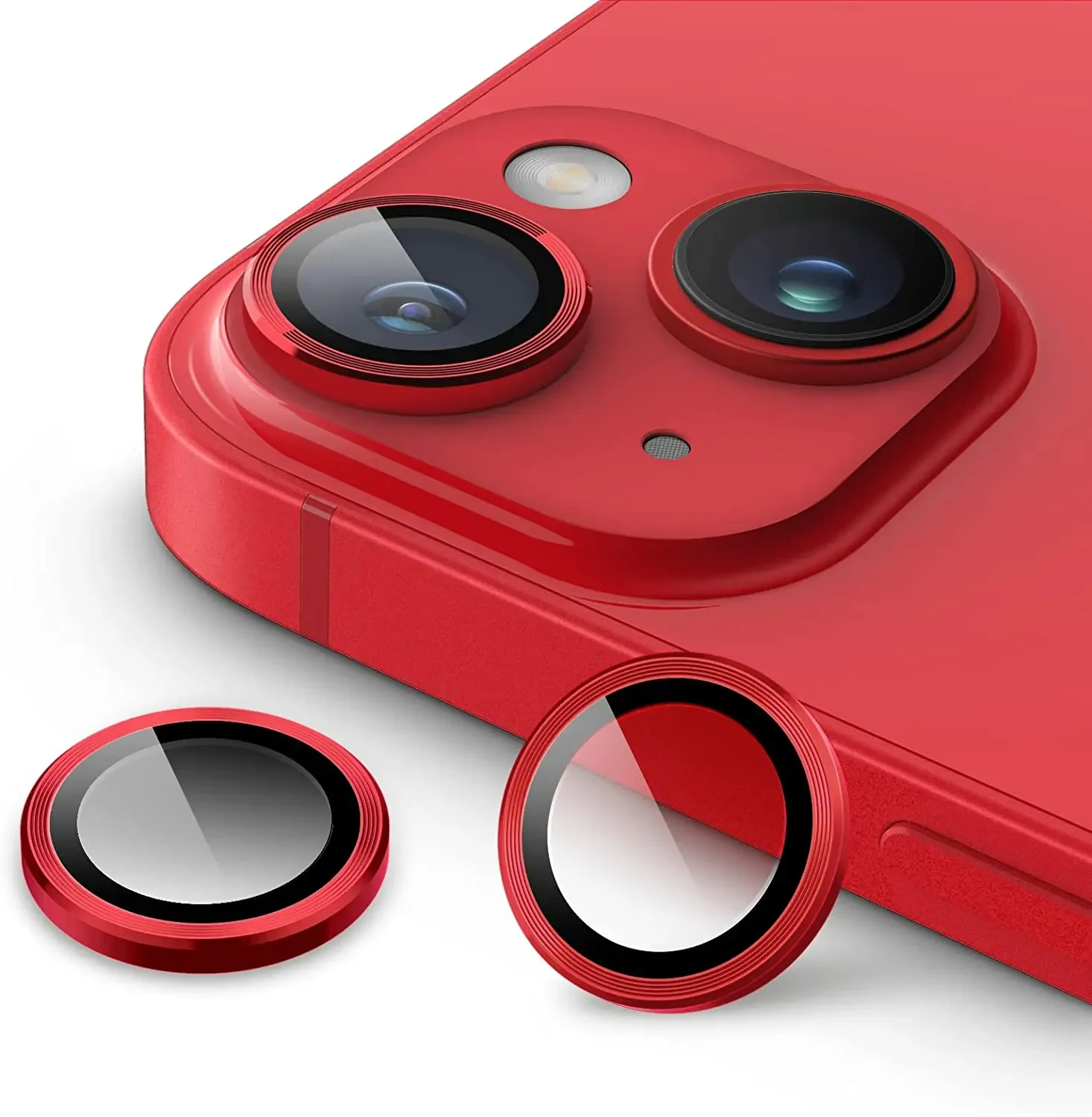 2-3Pcs Camera Lens Protector For IPhone 15 Pro Max 14 Plus 13 Mini 16 15Plus Tempered Glass Protection Cover Accessories: Red / Bundle2