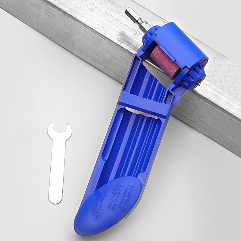 GREENERY Grinding Wheel Drill Bit Sharpener Hand Tools Nail Drill Bits Set Sharpener For Step Drill Dremel Accessories: Blue with 1 Wheel