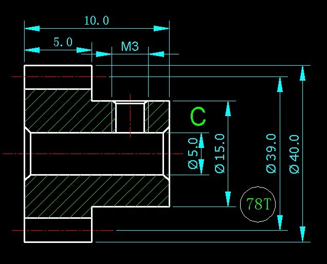 /kunststof tandwielen/pom /0.5m 78t/  getrapte tandwielen/gat 3mm/4mm/5mm/6mm/ vleesmolen onderdelen etc.